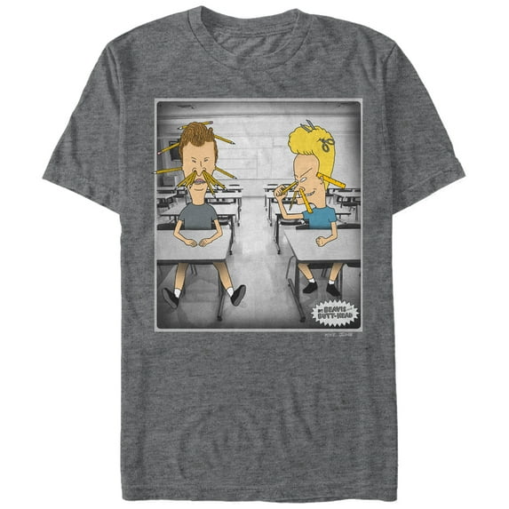 Men's Beavis and Butt-Head School Day Graphic Tee Charcoal Heather X Large