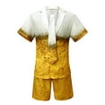 thumbnail image 1 of Men's Beer Festival Party Suit Oktoberfest Halloween Adult Costume Shirt And Overalls Set, 1 of 6
