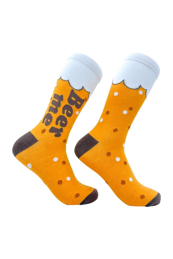 Men's Beer Me Socks Funny Tall Pint Drinking Ale Lovers Footwear