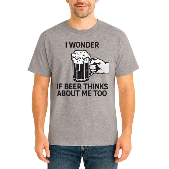HYBRID APPAREL - I Wonder If Beer Thinks Of Me Too - Men's Short Sleeve Graphic T-Shirt