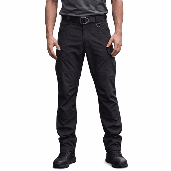 Men's Beetle Tactical Pants, Stretch Polyester Straight Leg Cargo Trousers, Water Resistant Outdoor Work Commuter Pants