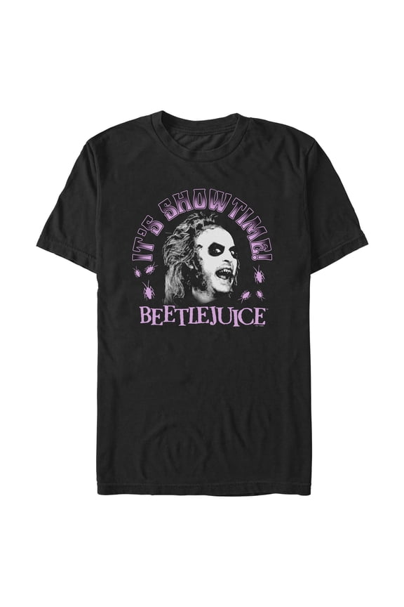 Men's Beetlejuice It's Showtime Pink Graphic T-Shirt