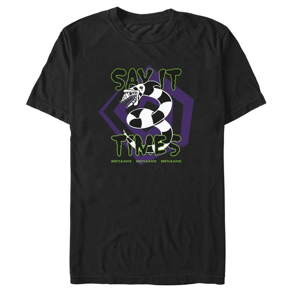 Men's Beetlejuice Sandworm Say It 3 Times  Graphic T-Shirt