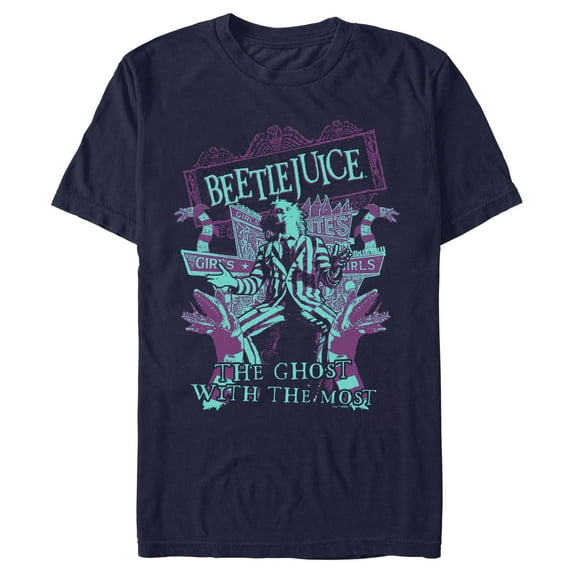 Men's Beetlejuice The Ghost With the Most Blue Graphic T-Shirt