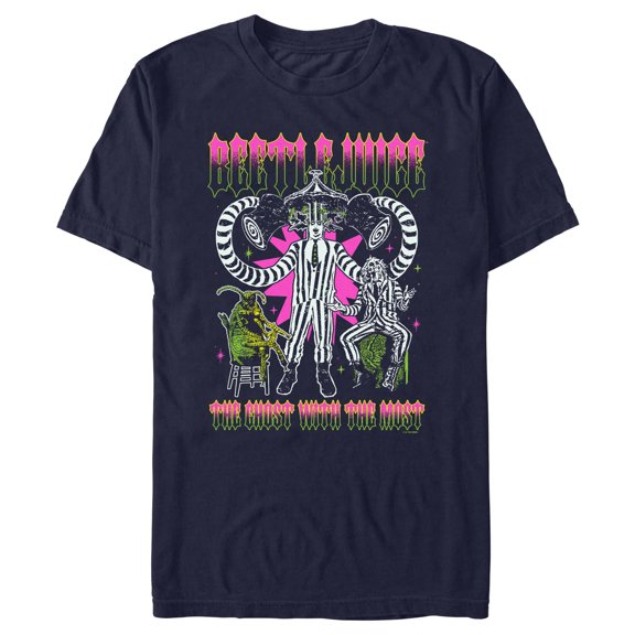 Men's Beetlejuice The Ghost With the Most Psychedelic Graphic T-Shirt