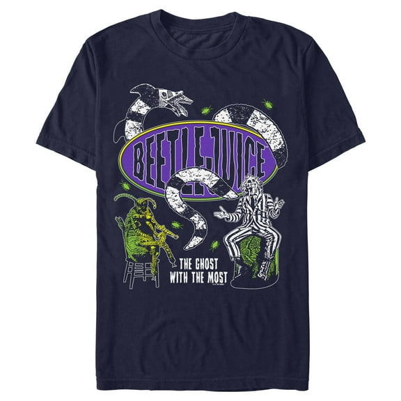 Men's Beetlejuice The Ghost With the Most and Crew  Graphic T-Shirt
