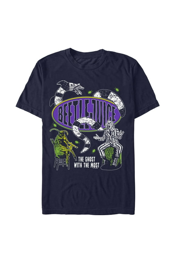 Men's Beetlejuice The Ghost With the Most and Crew Graphic T-Shirt