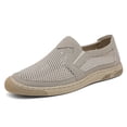 thumbnail image 1 of Men's Beige Breathable Mesh Slip-On Loafers, Lightweight Casual Summer Shoes, 1 of 8