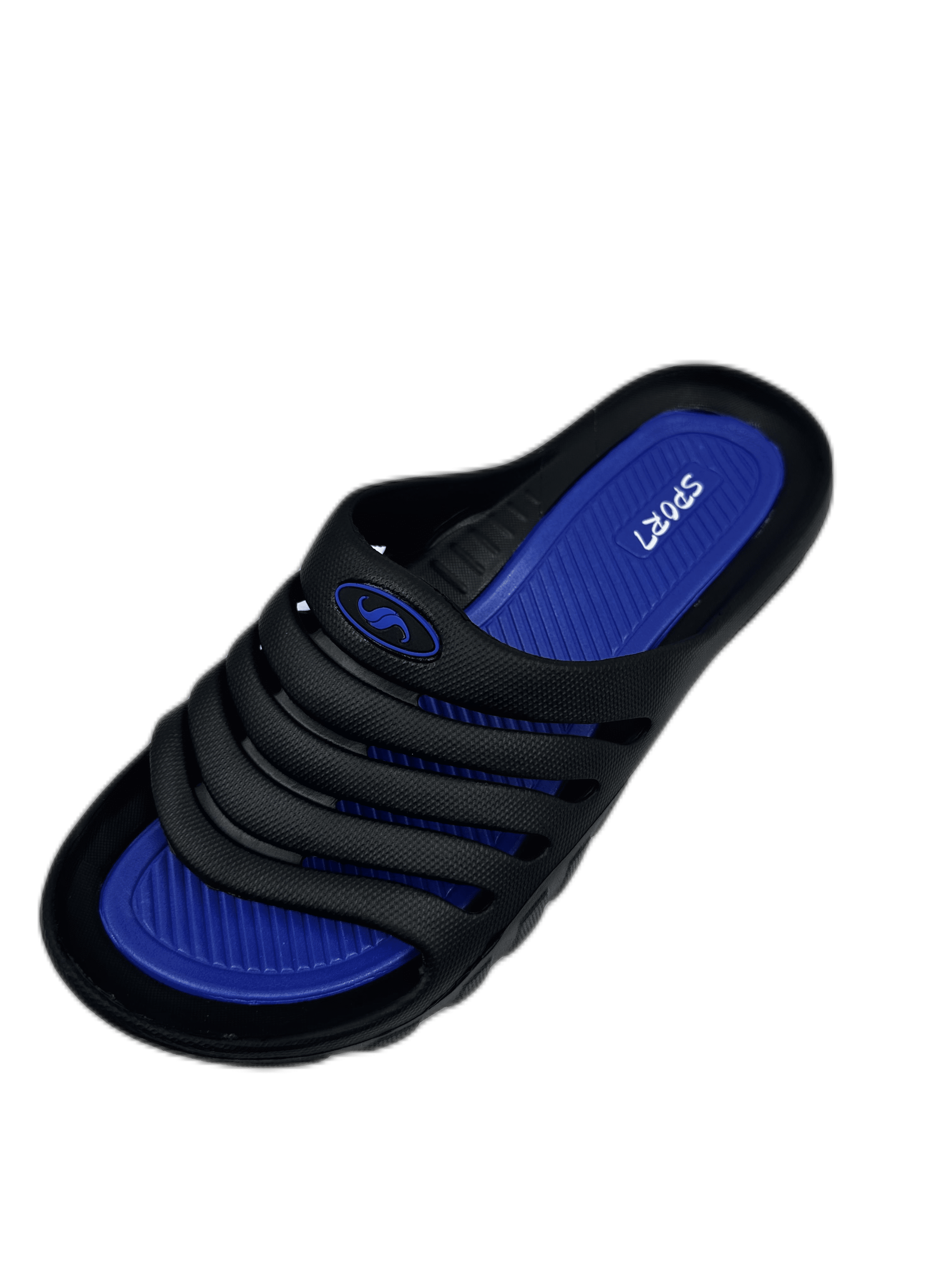 OOFOS Mens Textured Sport Slide Sandals, Ooahh Model, Black