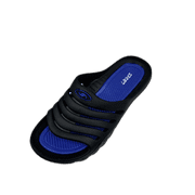 Magu Distributors Mens Shoes Waterproof Slide Sandals, Flat Heel, Black, Size 8