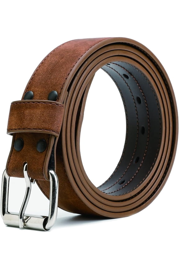 Men's Belt Big & Tall 56"-80" Genuine Leather Belt Reinforced Strap Casual Work Jean Extra Long Belts