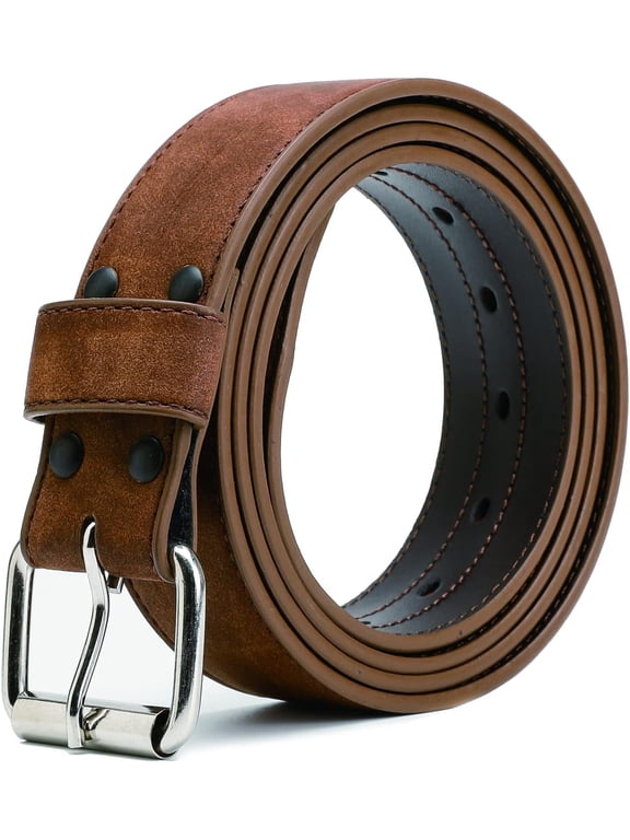 Men's Belt Big & Tall 56"-80" Genuine Leather Belt Reinforced Strap Casual Work Jean Extra Long Belts