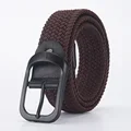 Men's Belt Casual Woven Elastic Belt Outdoor Sports Women's Belt Climbing Work Belt Jeans Suit Pants Men's And Women's Universal (Brown1,100cm)