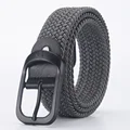 Men's Belt Casual Woven Elastic Belt Outdoor Sports Women's Belt Climbing Work Belt Jeans Suit Pants Men's And Women's Universal (Grey1,120cm)
