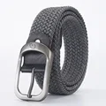 Men's Belt Casual Woven Elastic Belt Outdoor Sports Women's Belt Climbing Work Belt Jeans Suit Pants Men's And Women's Universal (Grey2,120cm)