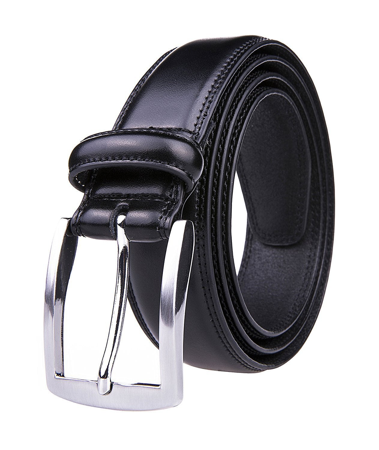 designer black leather belt