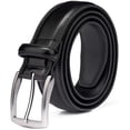 thumbnail image 1 of Men's Belt, Genuine Leather Dress Belts for Men - Classic & Fashion Design for Work Business and Casual (Black, 54in), 1 of 6