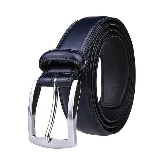Men's Belt, Genuine Leather Dress Belts for Men - Classic & Fashion Design for Work Business and Casual (Blue, 34in)
