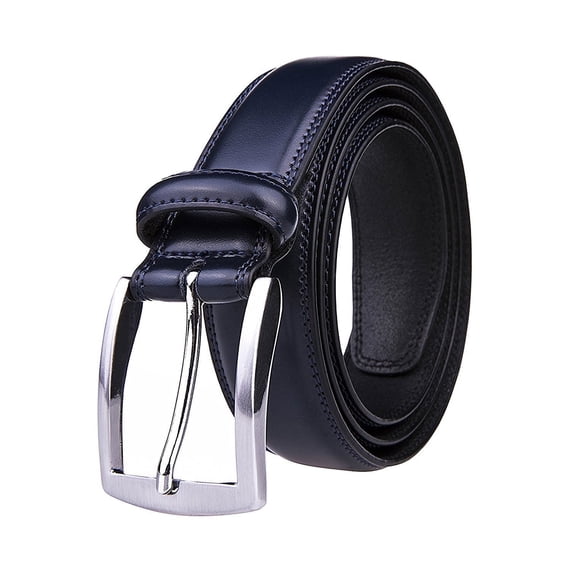 Men's Belt, Genuine Leather Dress Belts for Men - Classic & Fashion Design for Work Business and Casual (Blue, 34in)