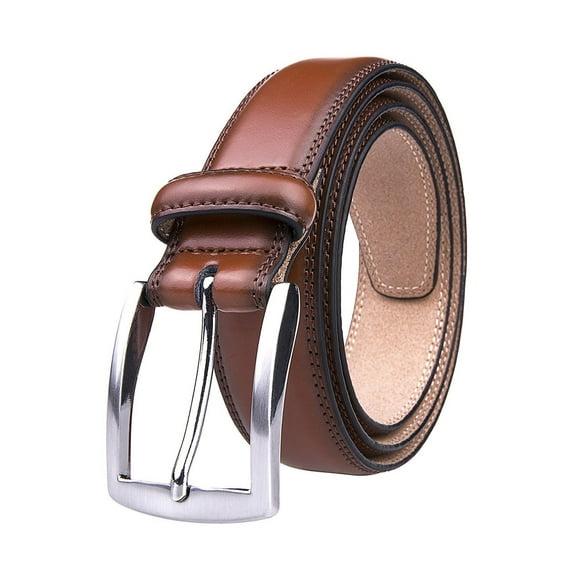 Men's Belt, Genuine Leather Dress Belts for Men - Classic & Fashion Design for Work Business and Casual (Brown, 46in)