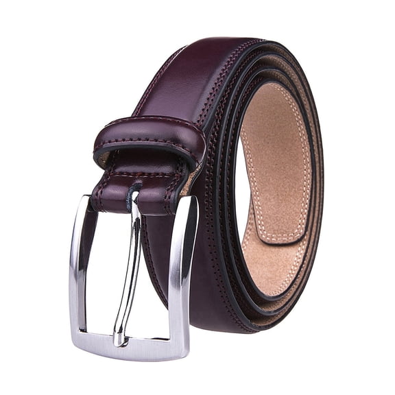 Men's Belt, Genuine Leather Dress Belts for Men - Classic & Fashion Design for Work Business and Casual (Red, 44in)