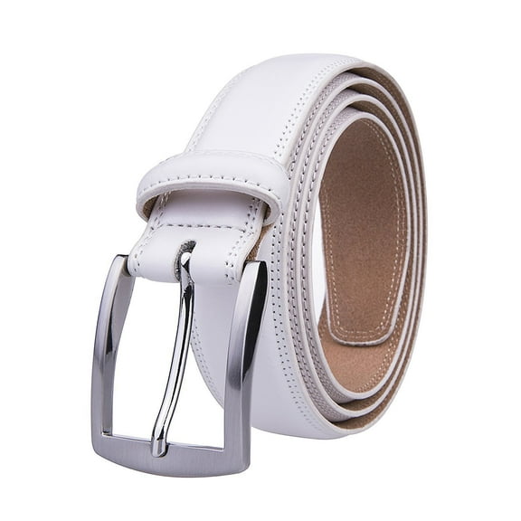 Men's Belt, Genuine Leather Dress Belts for Men - Classic & Fashion Design for Work Business and Casual (White, 36in)