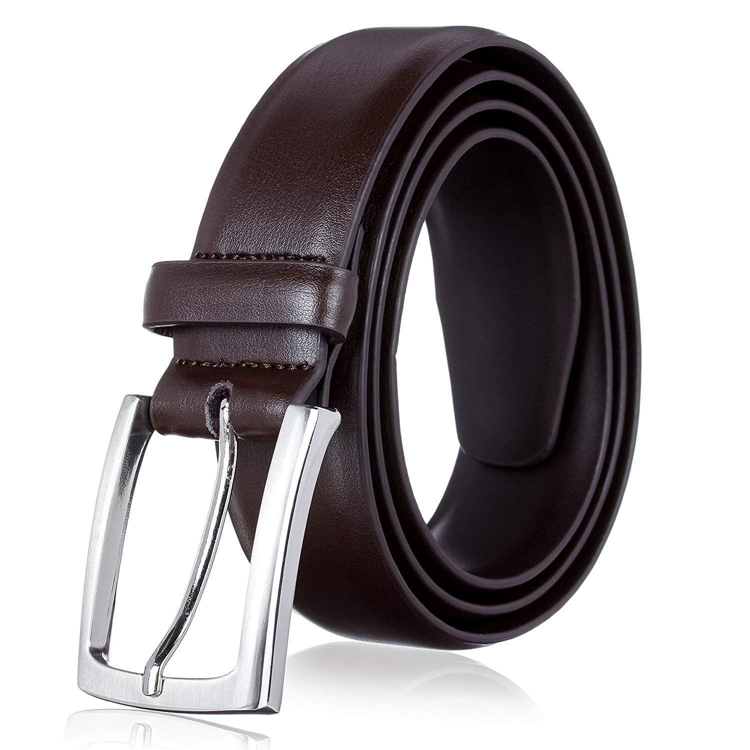 Men's Belt, Genuine Leather Dress Belts for Men with Single Prong