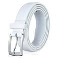 thumbnail image 1 of Men's Belt, Genuine Leather Dress Belts for Men with Single Prong Buckle- Classic & Fashion Design for Work Business and Casual (White, 36in), 1 of 4