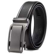 Mens Belt, KM Legend Leather Ratchet Dress Belt for Men, Jeans Belt with Adjustable Buckle, 36  to 38  Trim to Fit for Your Size