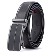 Mens Belt, KM Legend Leather Ratchet Dress Belt for Men, Jeans Belt with Adjustable Buckle, Trim to Fit for Your Size