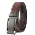 thumbnail image 1 of Men's Belt, KM Legend Leather Ratchet Dress Belts for Men, Jeans Brown Belt with Adjustable Buckle, Trim to Fit for Your Size, 1 of 7