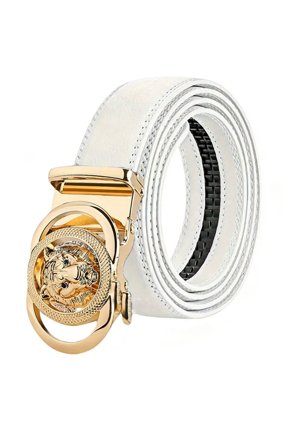 Men's Belt Leather Ratchet Belt for Men Dress Casual Every Day with Adjustable Buckle, Trim to Fit - No Box