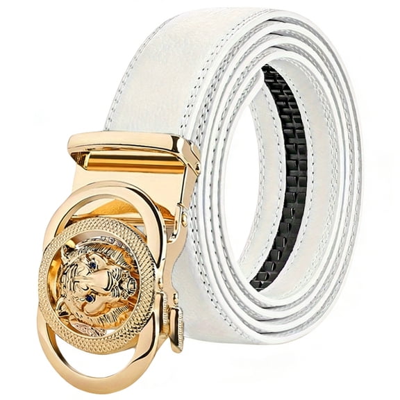 Men's Belt Leather Ratchet Belt for Men Dress Casual Every Day with Adjustable Buckle, Trim to Fit - No Box