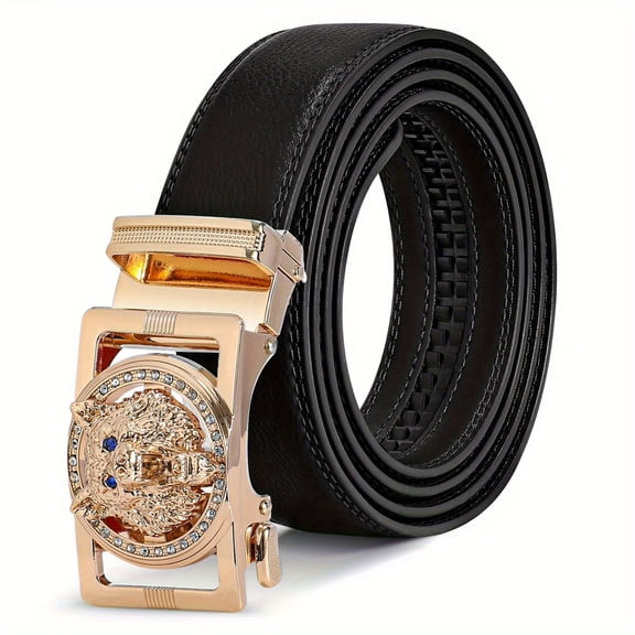 Men's Belt Leather Ratchet Belt for Men Dress Casual Every Day with Adjustable Buckle, Trim to Fit - No Box