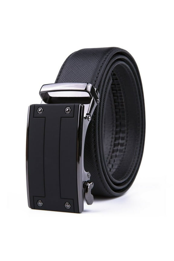 Men's Belt Leather Ratchet Belts Automatic Buckle Belts for Men