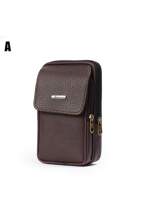 Men's Belt Loop Zipper Multi-Pockets Waist Bag Small Waist Bag Pouch I0K2