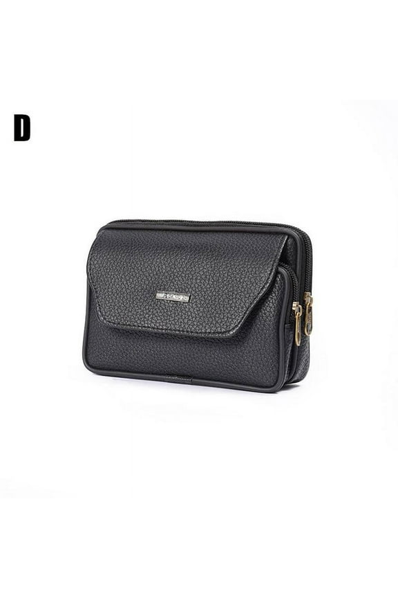 Men's Belt Loop Zipper Multi-Pockets Waist Bag Small Waist Bag Pouch Q6B9