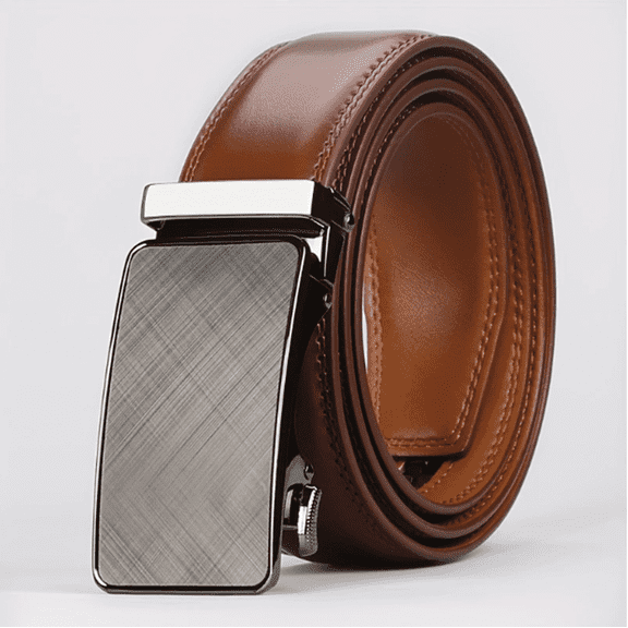Men's Belt, Men's Leather Belt, Second Layer Cowhide Genuine Leather , Men's Automatic Buckle , Simple Men's Cowhide , Suitable for Valentine's Day