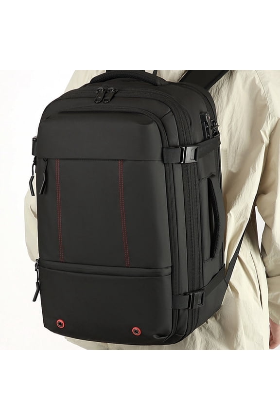 Men's Belt Password Lock Business Backpack Scalable Backpack,Black Airbag
