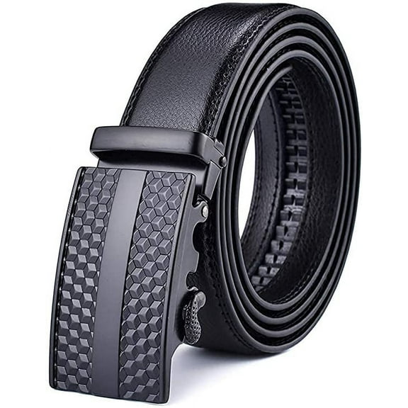 Mens Belt Ratchet Automatic Belt for Men 35 mm Wide Leather Belt