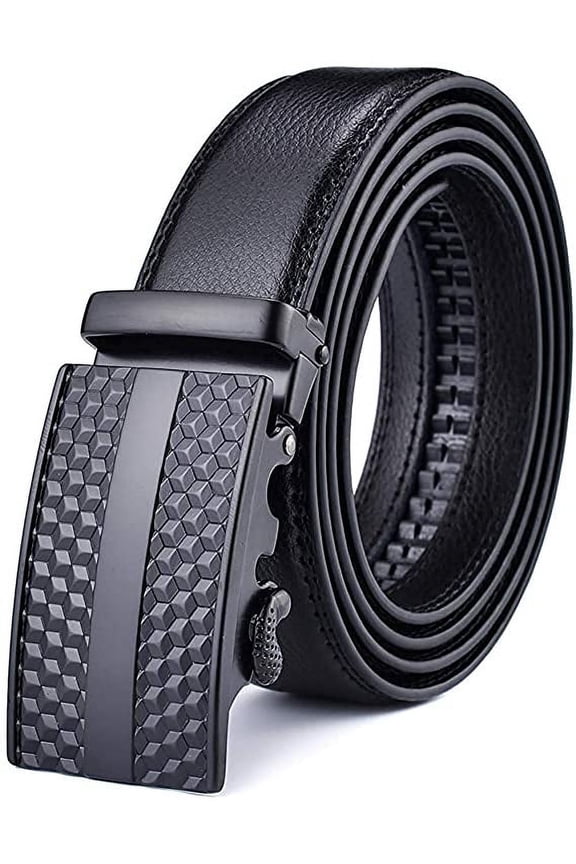 Mens Belt Ratchet Automatic Belt for Men 35 mm Wide Leather Belt