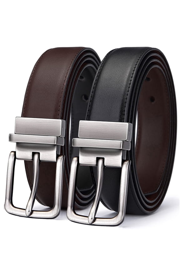 Men's Belt Reversible Belt Adjustable For Gift Men 1.25”-Cut For Fit-2 Sides in 1 Belt(Not 2)