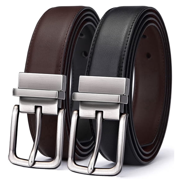 Men's Belt Reversible Belt Adjustable For Gift Men 1.25”-Cut For Fit-2 Sides in 1 Belt(Not 2)