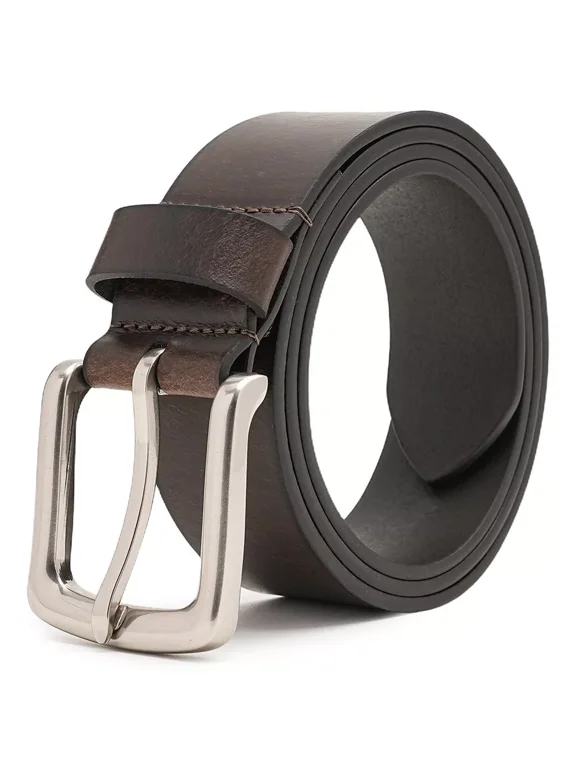 Men’s Belt With Full Grain Leather Belts Casual Jeans Belts for Men 1.5inch