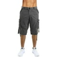 thumbnail image 1 of Men's Belted Cargo Shorts 100% Cotton Distressed Washed Style (Size 30-48), 1 of 5