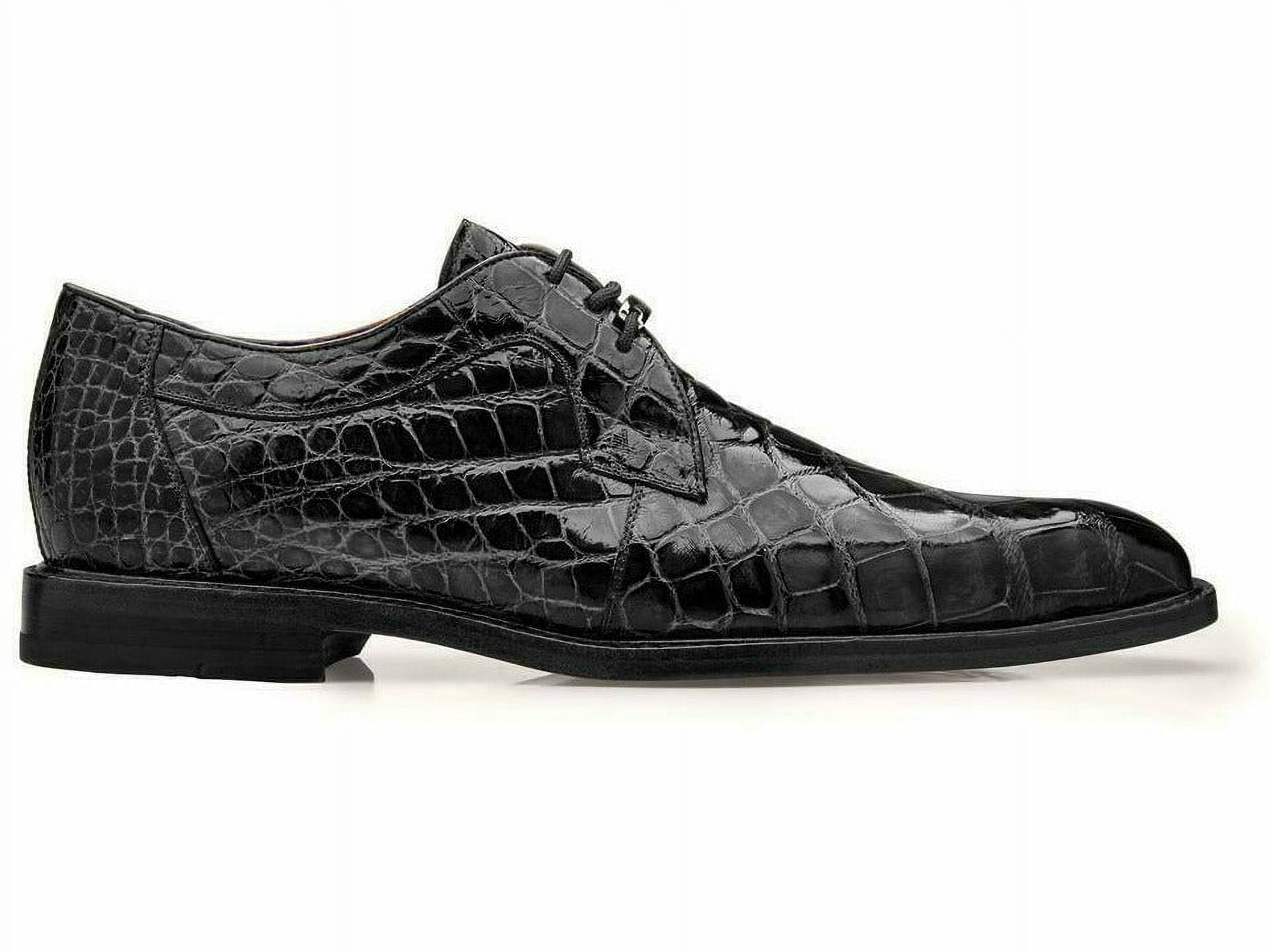 Belvedere Men\'s Black Croc-Embossed Leather Derby Shoes. Size 10 -11 mens | Product Tag main image 4