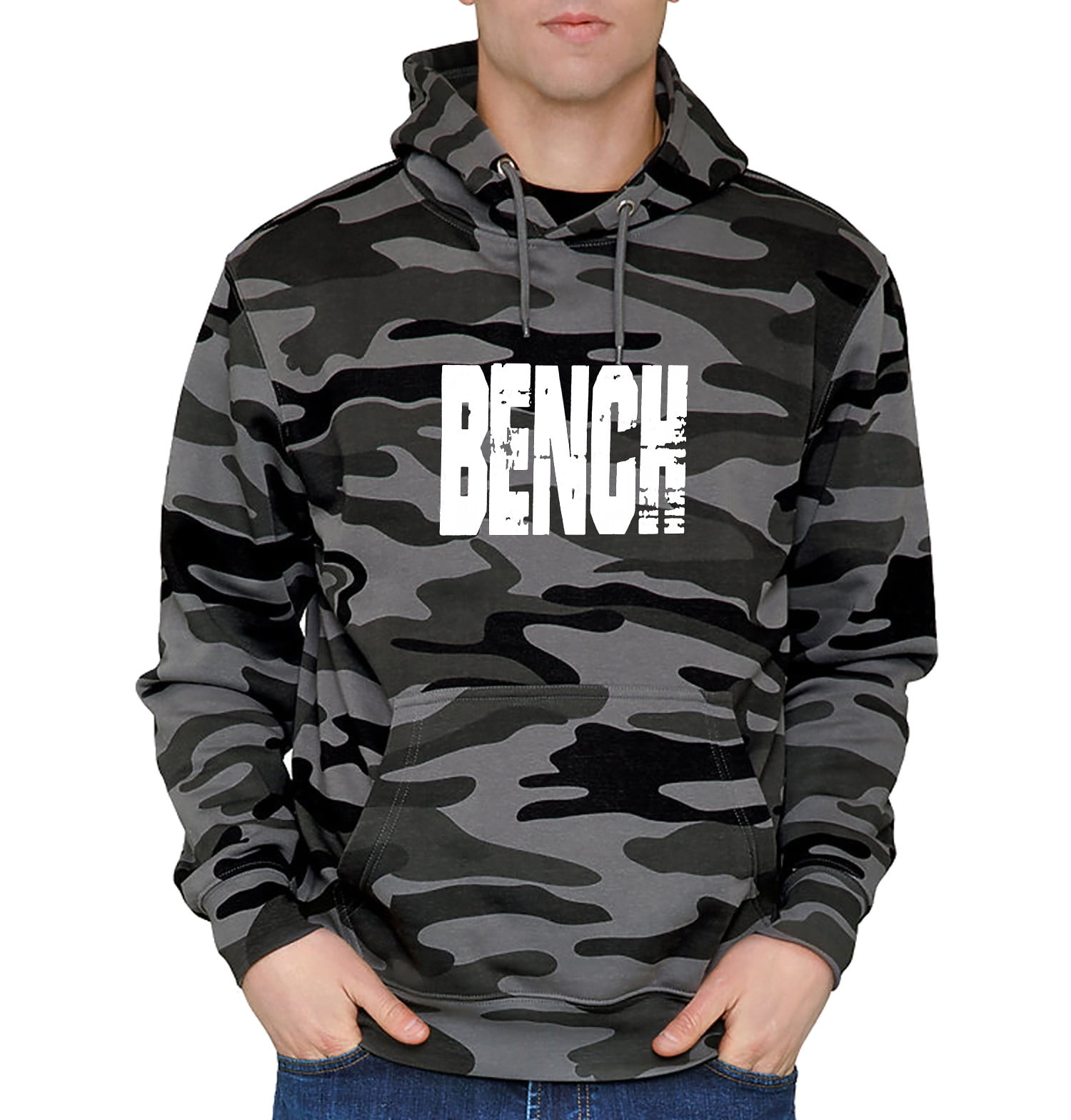 Men\'s Bench Black Camo Pullover Large Hoodie