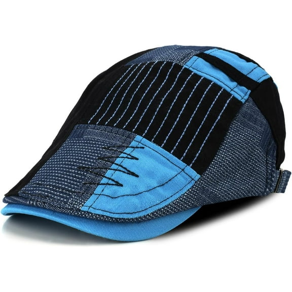 Men's Beret Hat Cotton Buckle Adjustable Newsboy Hats for Men Driving Flat Caps Cabbie Gatsby Cap