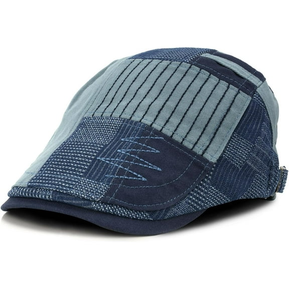 Men's Beret Hat Cotton Buckle Adjustable Newsboy Hats for Men Driving Flat Caps Cabbie Gatsby Cap