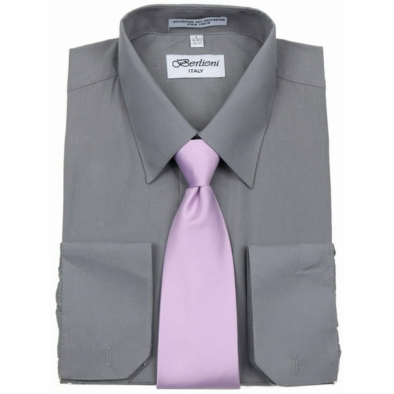Men's Berlioni Business Tie Set Dress Shirt And Tie